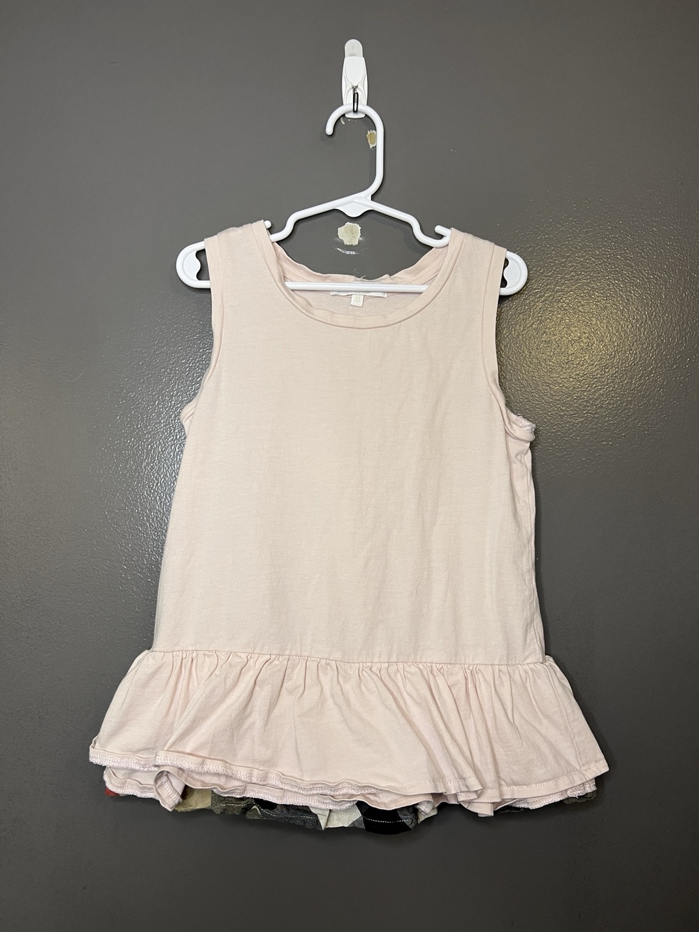 Burberry Tank Top Girls 10 Pink Ruffle Peplum Hem Sleeveless Jersey Cotton